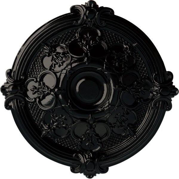 Ekena Millwork Hamilton Ceiling Medallion (Fits Canopies up to 3 3/4"), 17 3/8"OD x 1 3/4"P, Black Pearl CM17HABPS - main